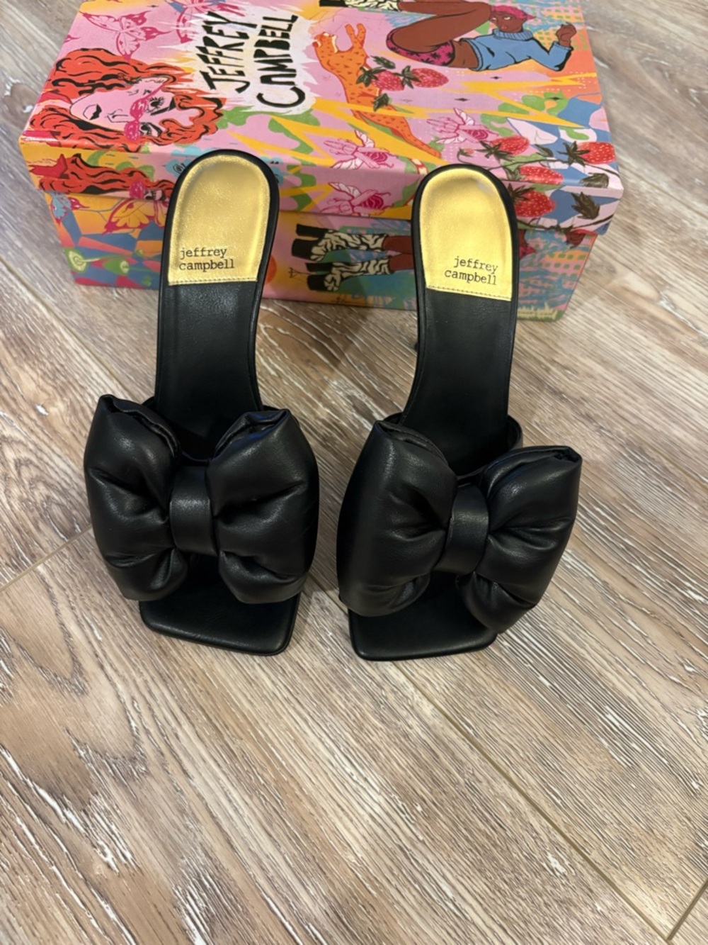 Jeffrey Campbell Black Bow Slide Mules
